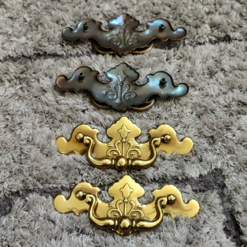 Vintage Brass Chippendale Batwing Drawer Pulls 5.75" x 2.25" NOS Lot of 4 - Picture 5 of 9